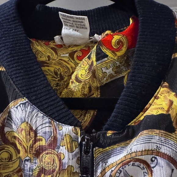 Paragon Vintage 80/90s Rayon, Pocket Watch, Dog Print Windbreaker Jacket - Picture 5 of 7